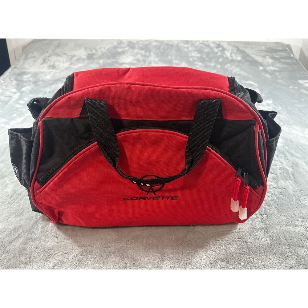 Chevrolet Corvette Red Black Duffel Bag Travel Gym Bag Embroidered Logo